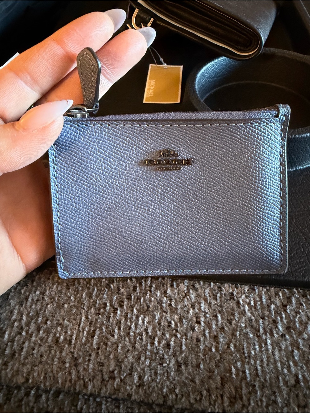 Coach Pebbled Leather Small Wallet in Slate - Picture 4 of 5